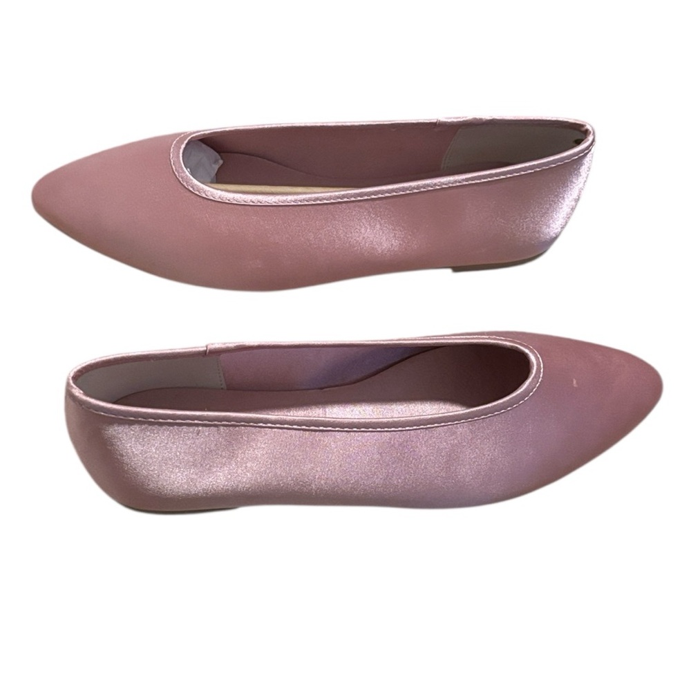 NIB Seychelles pink blush satin pointed toe ballet flats sz 8.5 fits like 9 - Picture 4 of 7